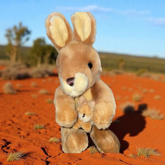 Korimco Kangaroo Baby Joey Plush Stuffed Animal Nursery Cuddly Shower 12” - Picture 1 of 12